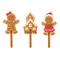 Glitzhome® Wooden Gingerbread Man Yard Stake Set
